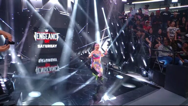 A photo of Roxanne Perez on WWE NXT impersonating Bayley.
