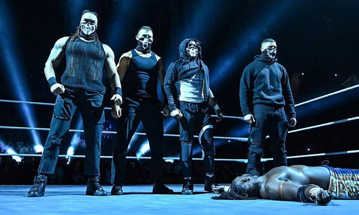 A photo of the new WWE NXT faction that debuted on Vengeance Day 2025.