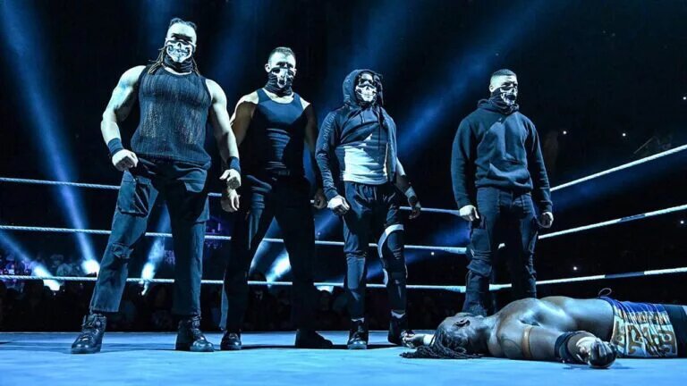 A photo of the new WWE NXT faction that debuted on Vengeance Day 2025.