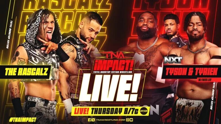 A match graphic for the February 20th, 2025 TNA iMPACT preview.