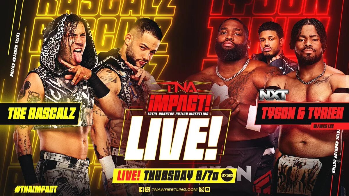 A match graphic for the February 20th, 2025 TNA iMPACT preview.