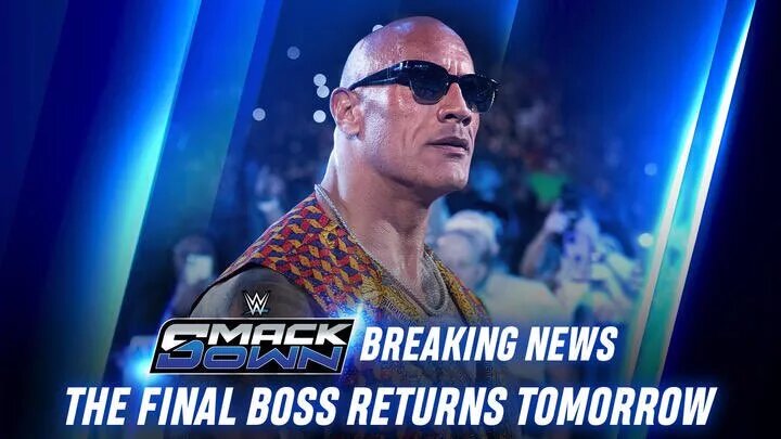 Blog banner featuring The Rock for the WWE SmackDown results for February 21, 2025.