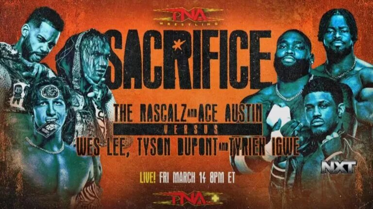 TNA Wrestling Sacrifice 2025 match graphic.