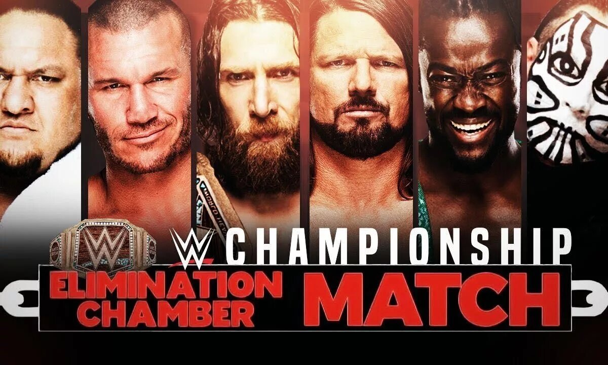A match graphic from WWE Elimination Chamber 2019.