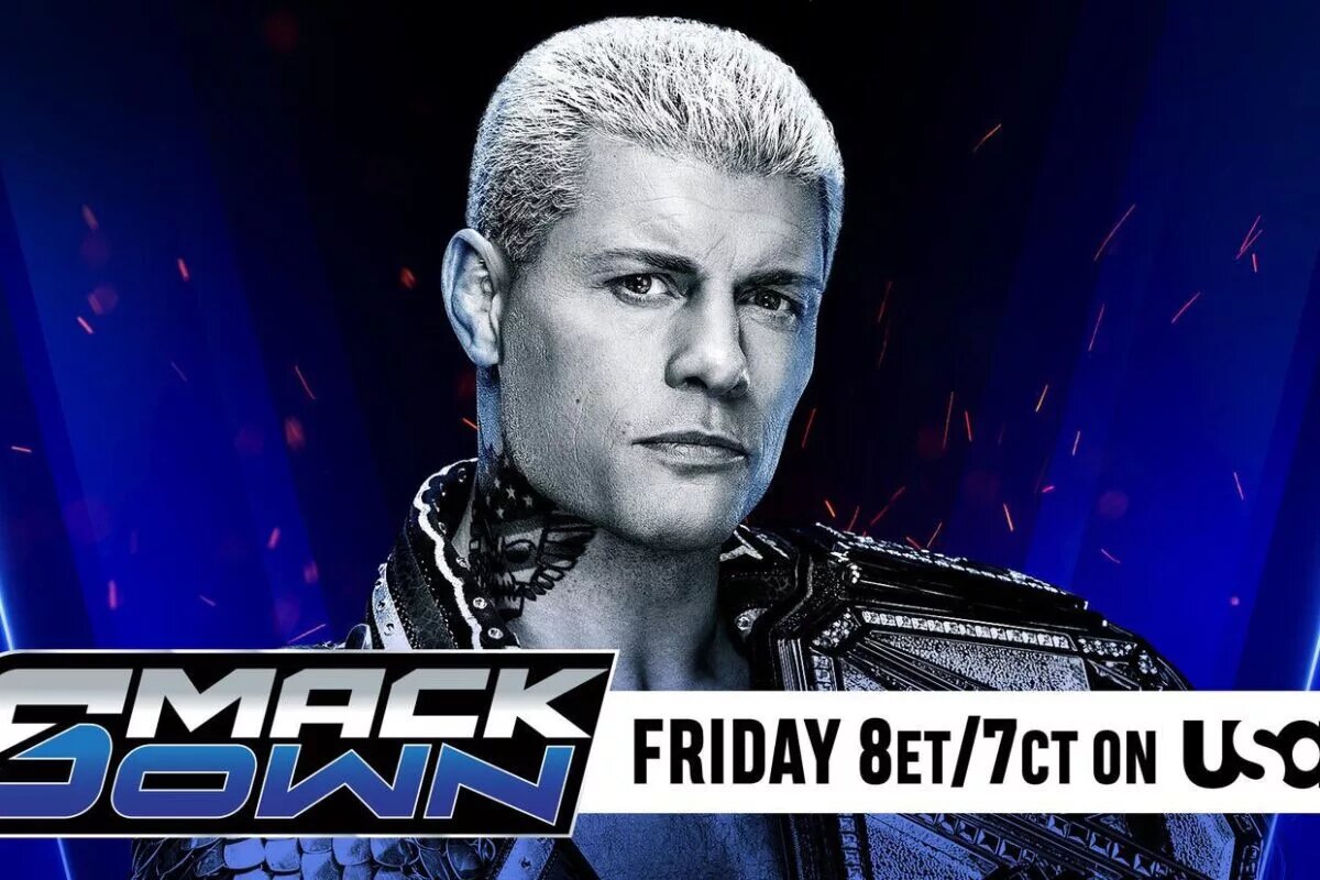 Blog banner featuring Cody Rhodes for WWE SmackDown results for Match 7th, 2025 where he addressed The Rock and John Cena.