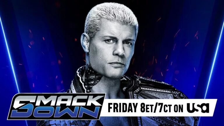 Blog banner featuring Cody Rhodes for WWE SmackDown results for Match 7th, 2025 where he addressed The Rock and John Cena.