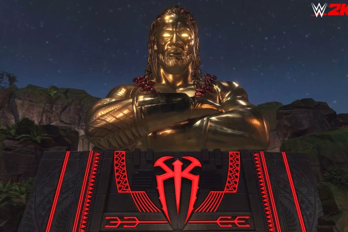 A screenshot of WWE 2K25 The Island game mode.