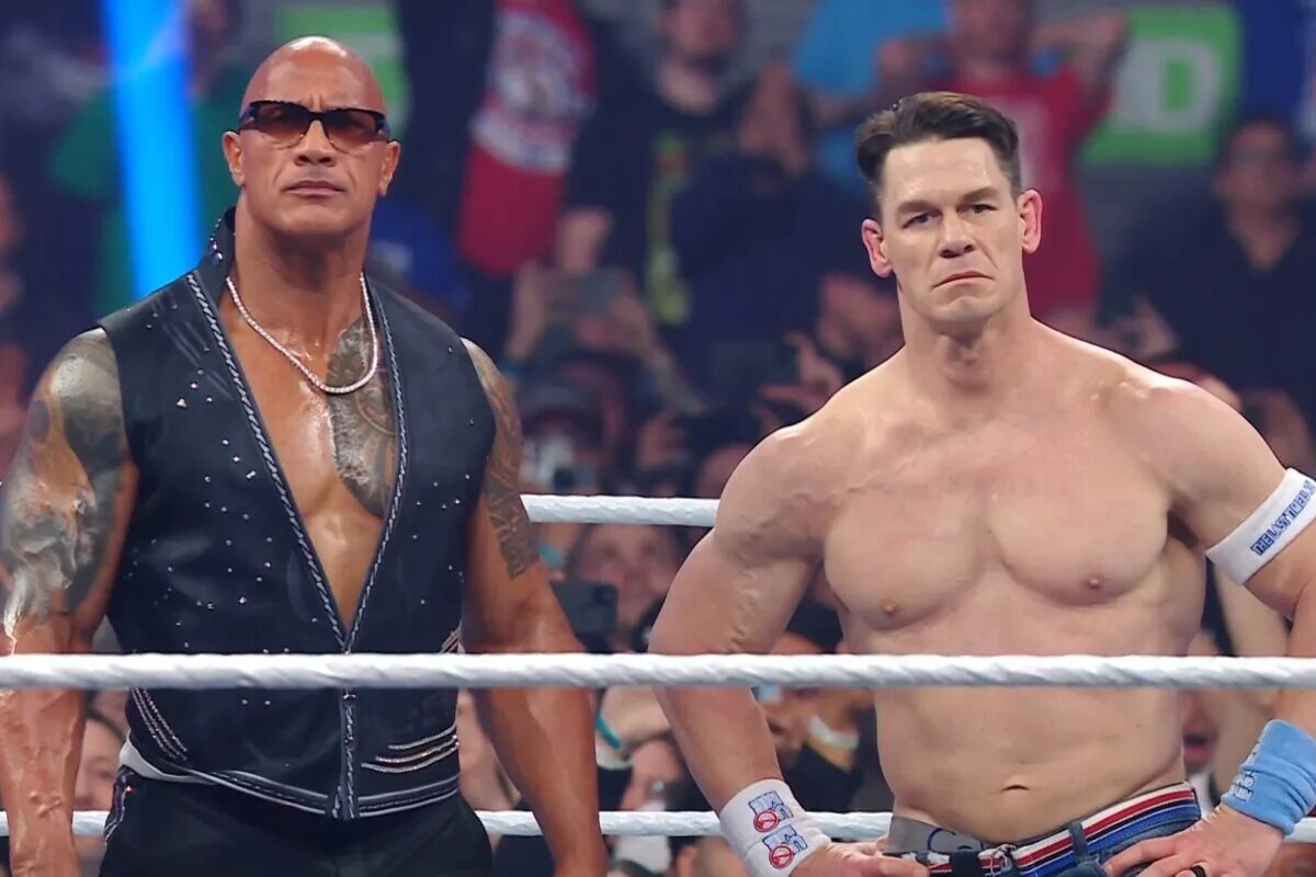 A photo of John Cena and The Rock from WWE Elimination Chamber 2025: Toronto. The two may appear together at the WWE European Tour.