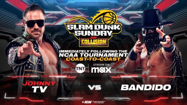 A blog banner image for AEW Collision: Slam Dunk Sunday.