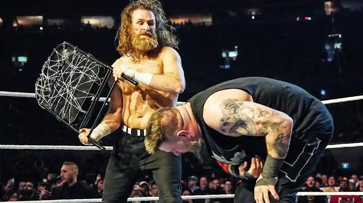 A photo of the Unsanctioned WWE Match between Sami Zayn and Kevin Owens at WWE Elimination Chamber 2025: Toronto.
