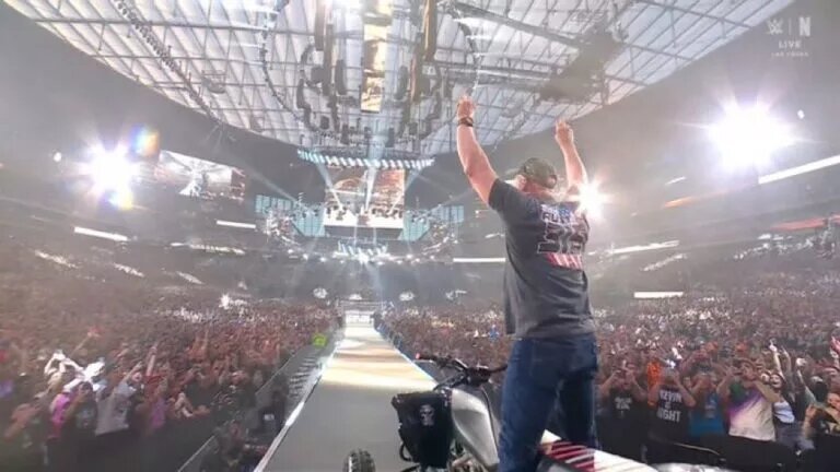 A photo of "Stone Cold" Steve Austin at WWE WrestleMania 41 Sunday.