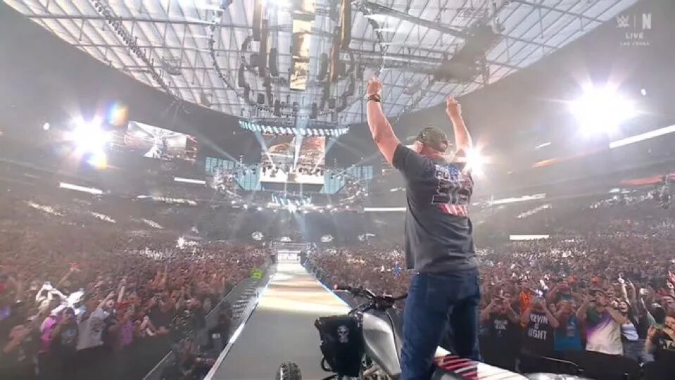 A photo of "Stone Cold" Steve Austin at WWE WrestleMania 41 Sunday.