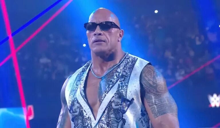 A photo of The Rock, who appeared on the Pat McAfee Show, WWE programming.