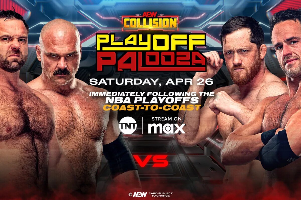 A match graphic for AEW Collision.