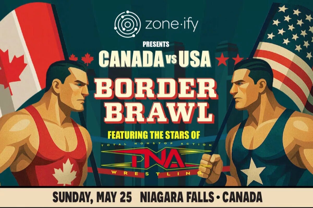A promotional match graphic for the TNA Wrestling co-produced wrestling event, "The Border Brawl."