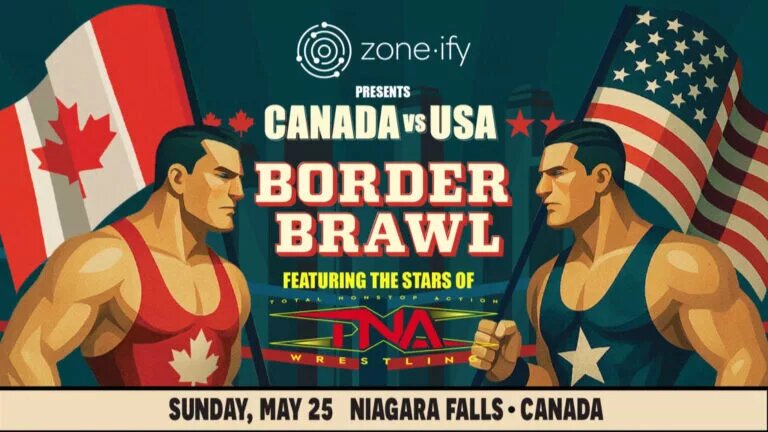 A promotional match graphic for the TNA Wrestling co-produced wrestling event, "The Border Brawl."