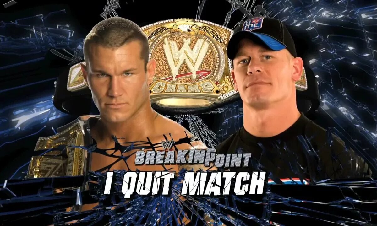 A WWE PLE match graphic featuring John Cena and Randy Orton.