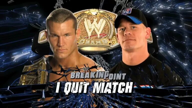 A WWE PLE match graphic featuring John Cena and Randy Orton.