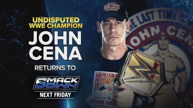 A graphic for the WWE SmackDown preview for May 30, 2025 featuring John Cena.