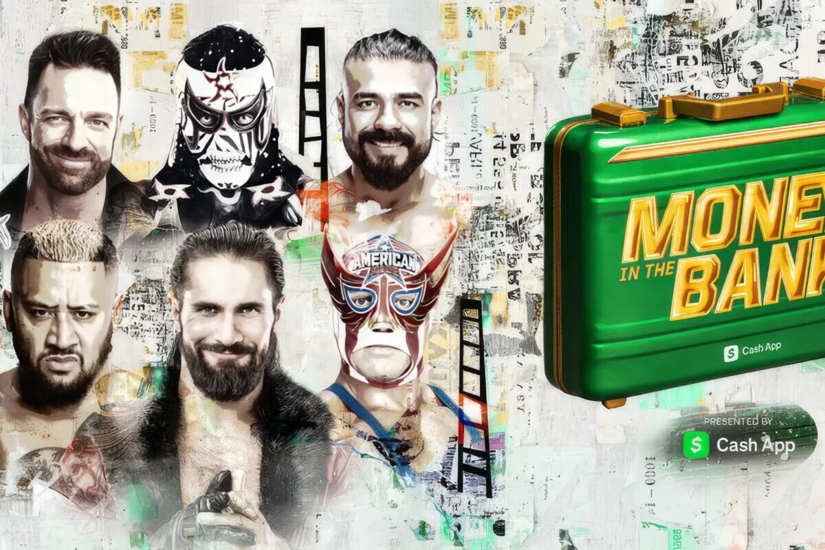 A graphic for the men's WWE Money in the Bank 2025