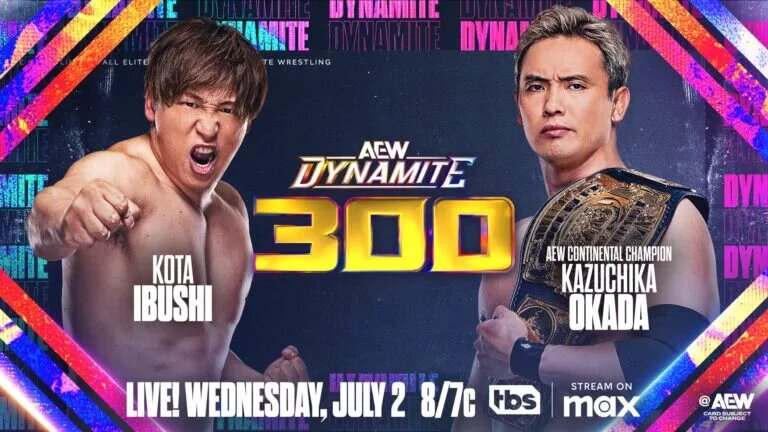 A graphic for AEW Dynamite 300 on July 2nd, 2025.