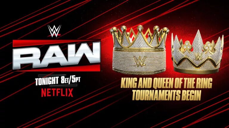 Queen of the Ring and King of the Ring graphic for Raw start time