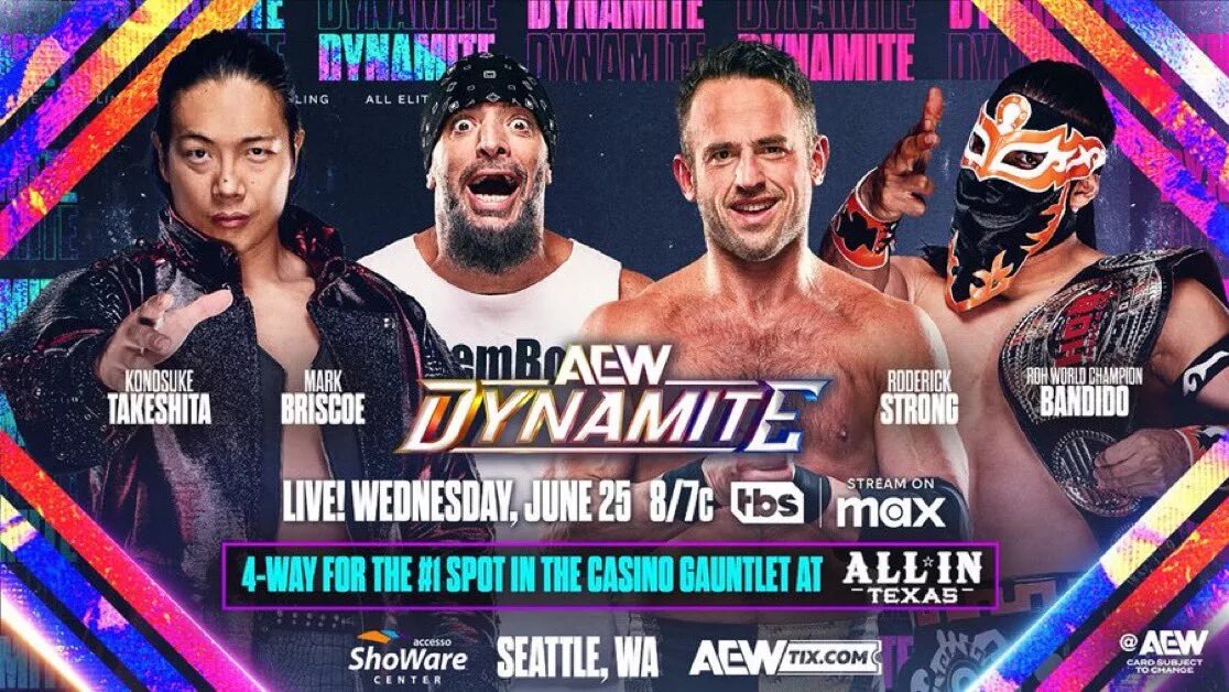 A graphic for AEW Dynamite for June 25, 2025.