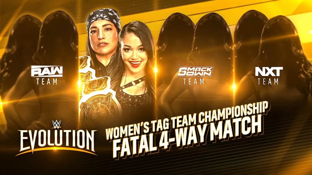Women's Tag Team Championship match graphic for Evolution