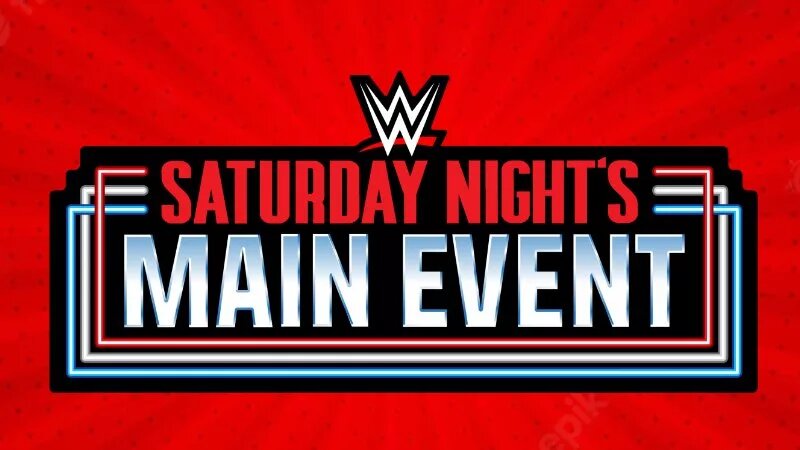 A modern version of the WWE Saturday Night's Main Event logo.