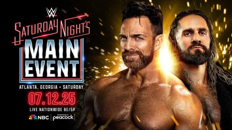 Seth Rollins vs LA Knight match graphic before Rollins injury