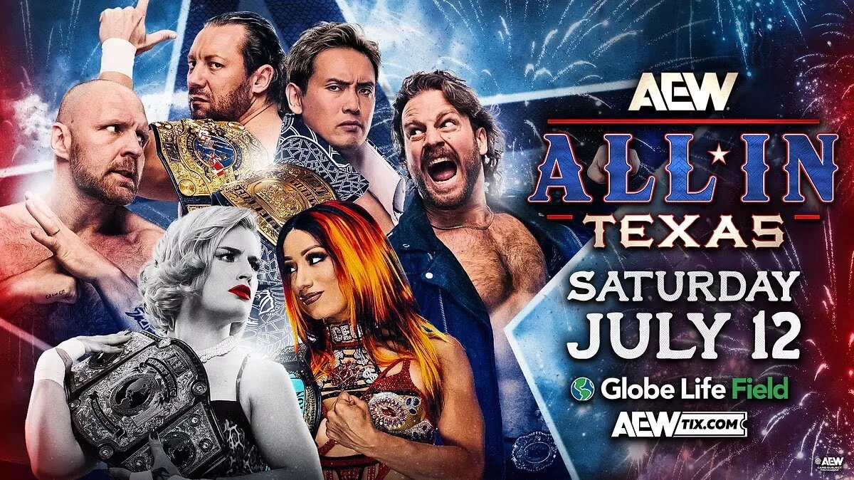 A graphic for AEW All In Texas 2025.