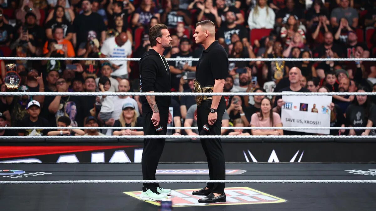 A photo of the WWE SummerSlam 2025 night one main event featuring CM Punk and Gunther.