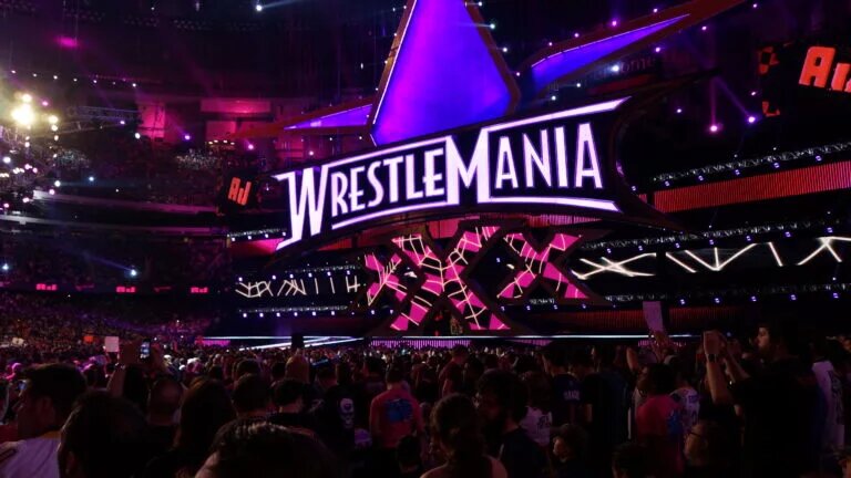 A photo of the WWE WrestleMania XXX stage.