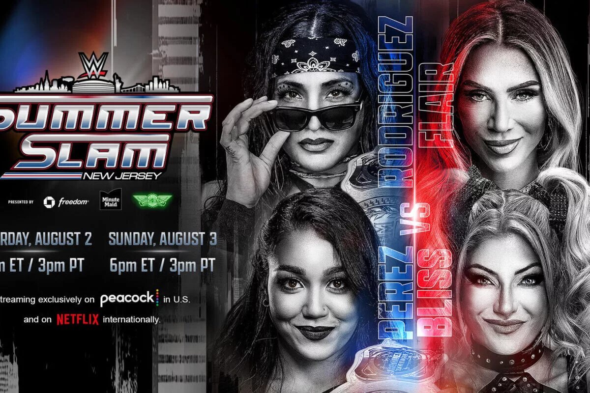 A photo featuring WWE SummerSlam 2025 competitors Alexa Bliss and Charlotte Flair.