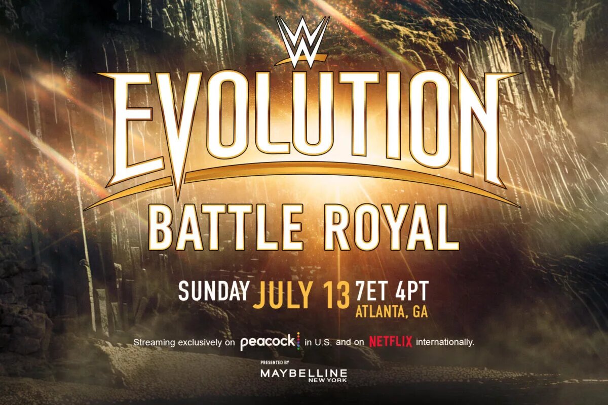 A graphic for the WWE Evolution 2025 Battle Royal Match, winner, in this case, Stephanie Vaquer, gets a title match at Clash in Paris.