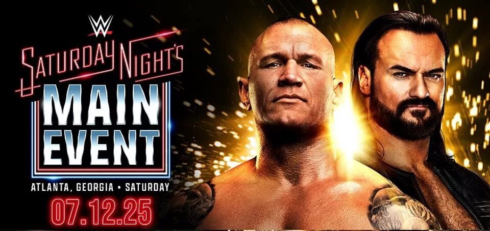 A graphic for WWE Saturday Night's Main Event (SNME) XL results for July 12th, 2025.