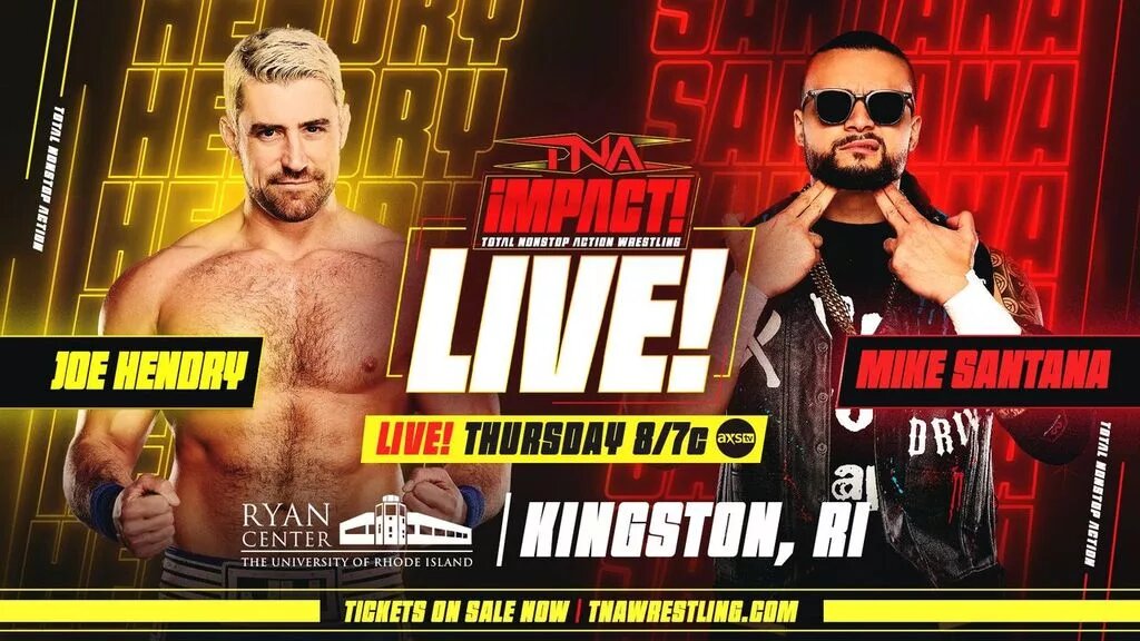 TNA iMPACT graphic of Joe Hendry and Mike Santana