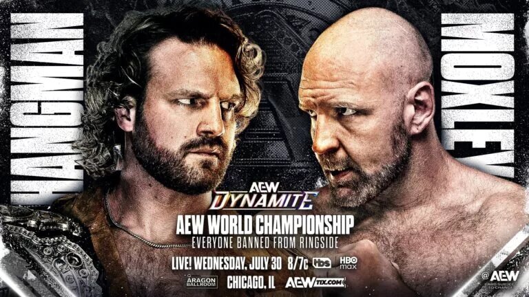 AEW Dynamite graphic featuring 'Hangman' Adam Page and Jon Moxley
