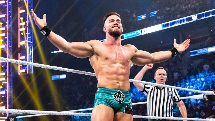 A photo of WWE star Austin Theory.