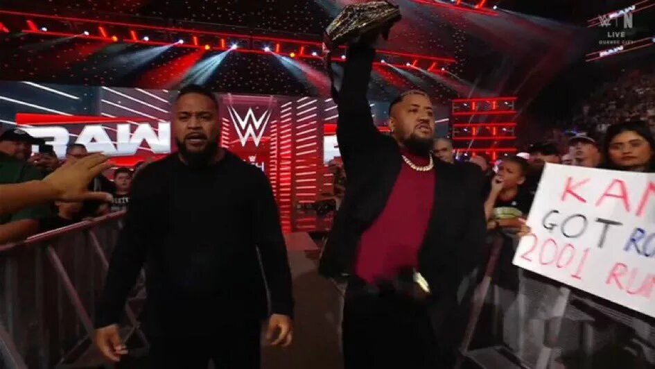 A photo of the MFTs on WWE Monday Night Raw,
