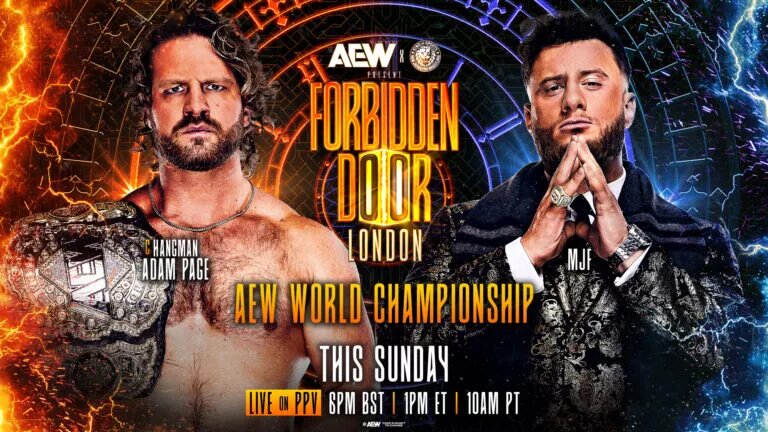 A graphic for AEWxNJPW Forbidden Door 2025,