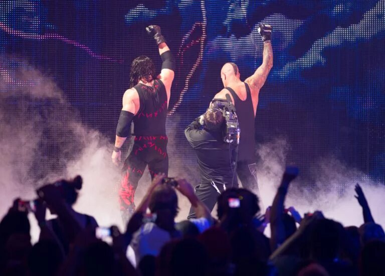 A photo of the WWE comeback of The Undertaker.
