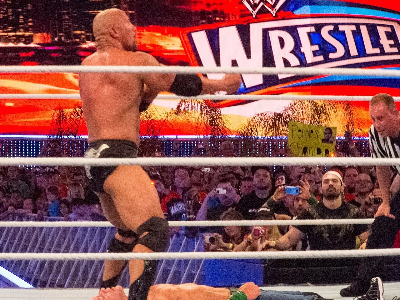 A blog banner WWE dream matches featuring The Rock.