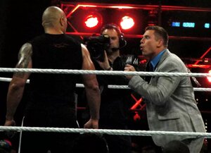 A photo of The Rock for his WWE comeback in 2011.