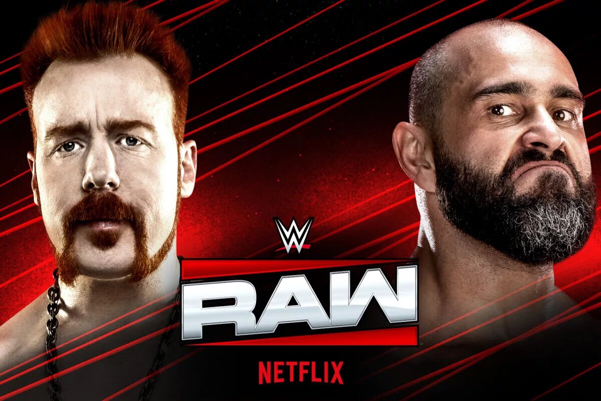A WWE Raw graphic featuring Rusev.