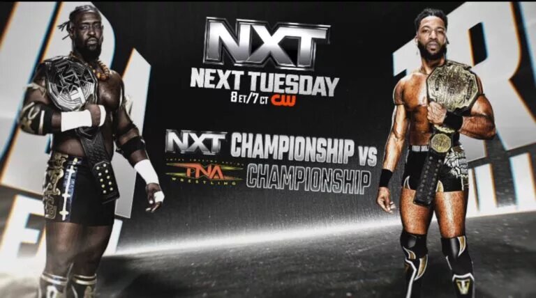 A graphic for WWE NXT for September 23, 2025, wherein TNA Wrestling invaded the promotion.