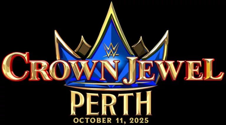 A graphic for WWE Crown Jewel Perth, happening on October 11th, 2025, featuring John Cena and AJ Styles.
