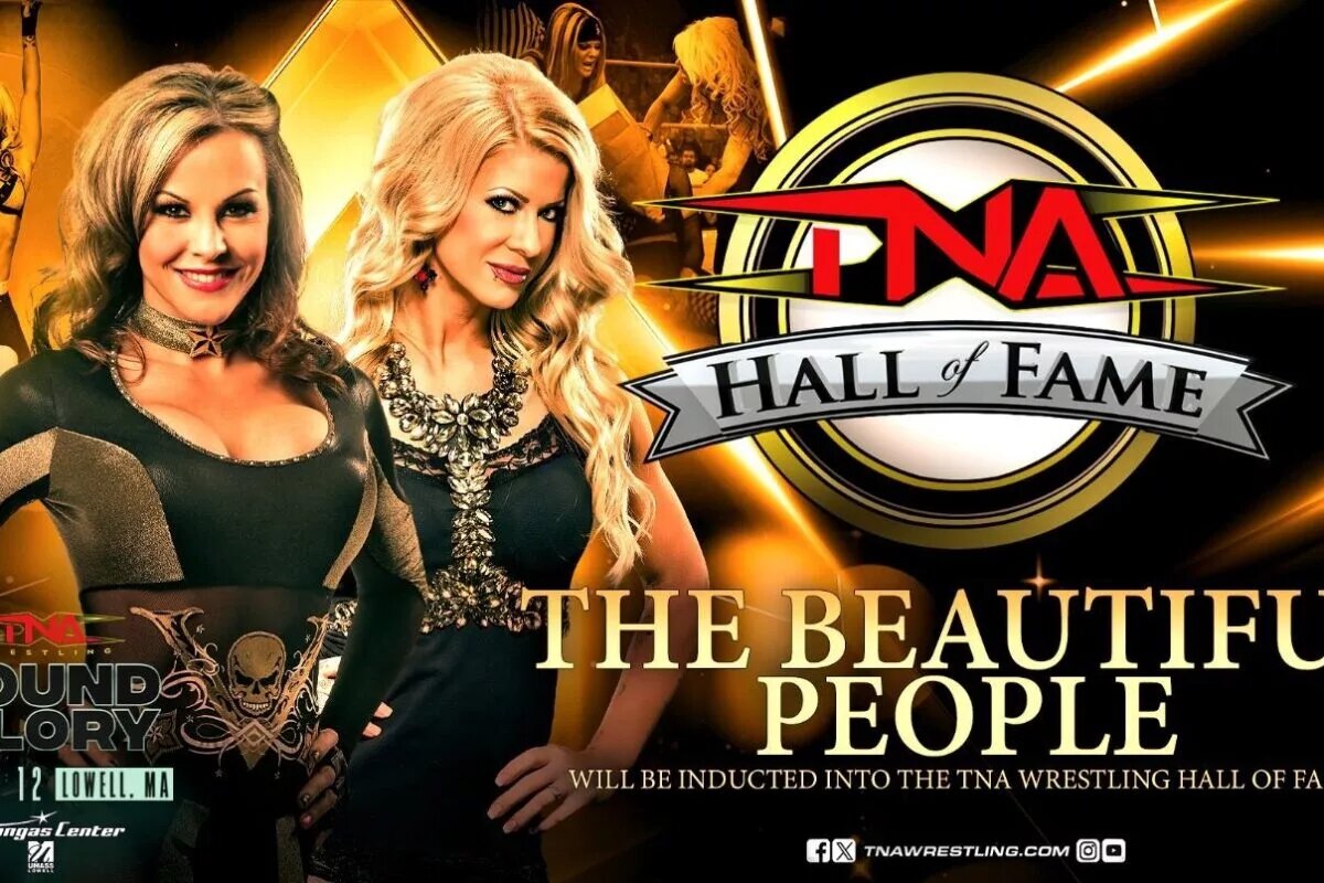 A graphic of TNA Wrestling Hall of Famers, The Beautiful People.