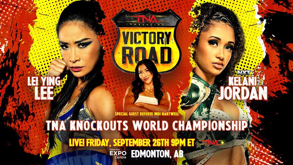 A graphic for TNA Victory Road 2025, featuring WWE NXT.