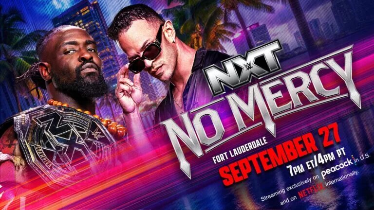 Oba Femi vs Ricky Saints for the NXT Championship at No Mercy graphic